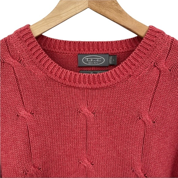 Talbots Mens Pima Cotton Crewneck Sweater Size Large Coral Orange - Picture 4 of 16